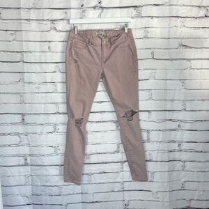Refuge Skinny Jeans Mid Rise Distressed Blush Pink Women’s 6 Stretch Denim Y2K
